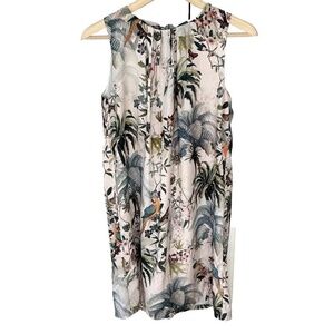 H&M Tropical Parrot Print Halter Neck Sleeveless Dress Size US 2